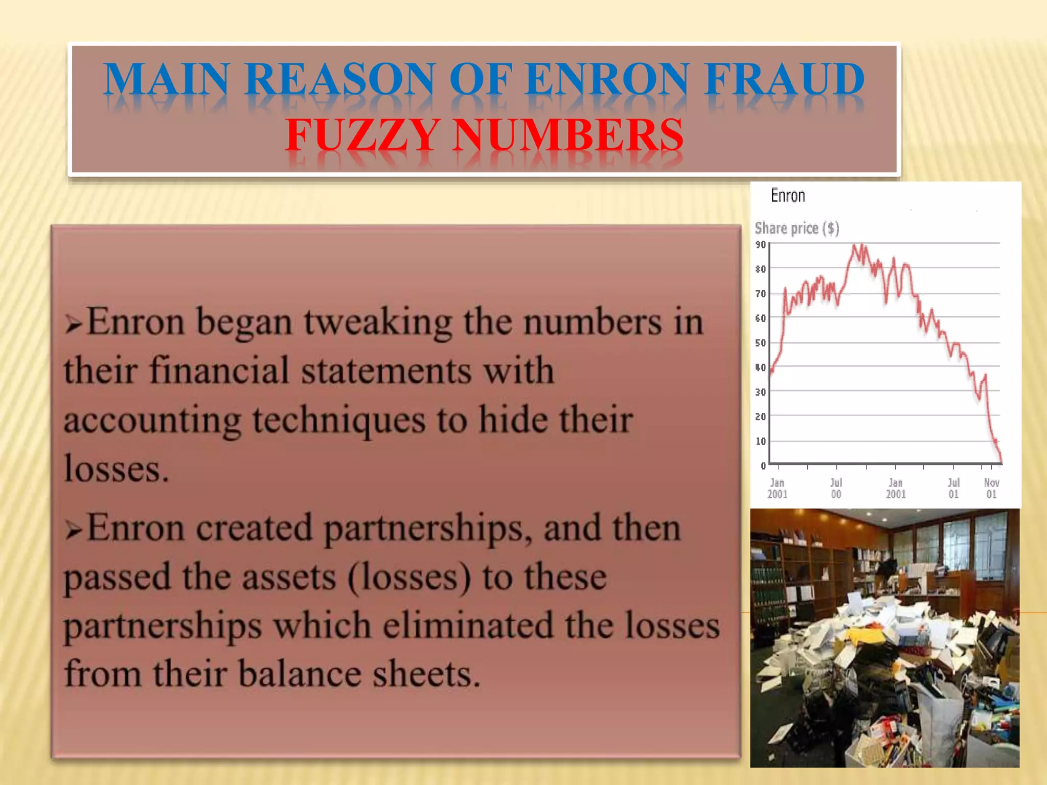 MAIN REASON OF ENRON FRAUD
FUZZY NUMBERS
 