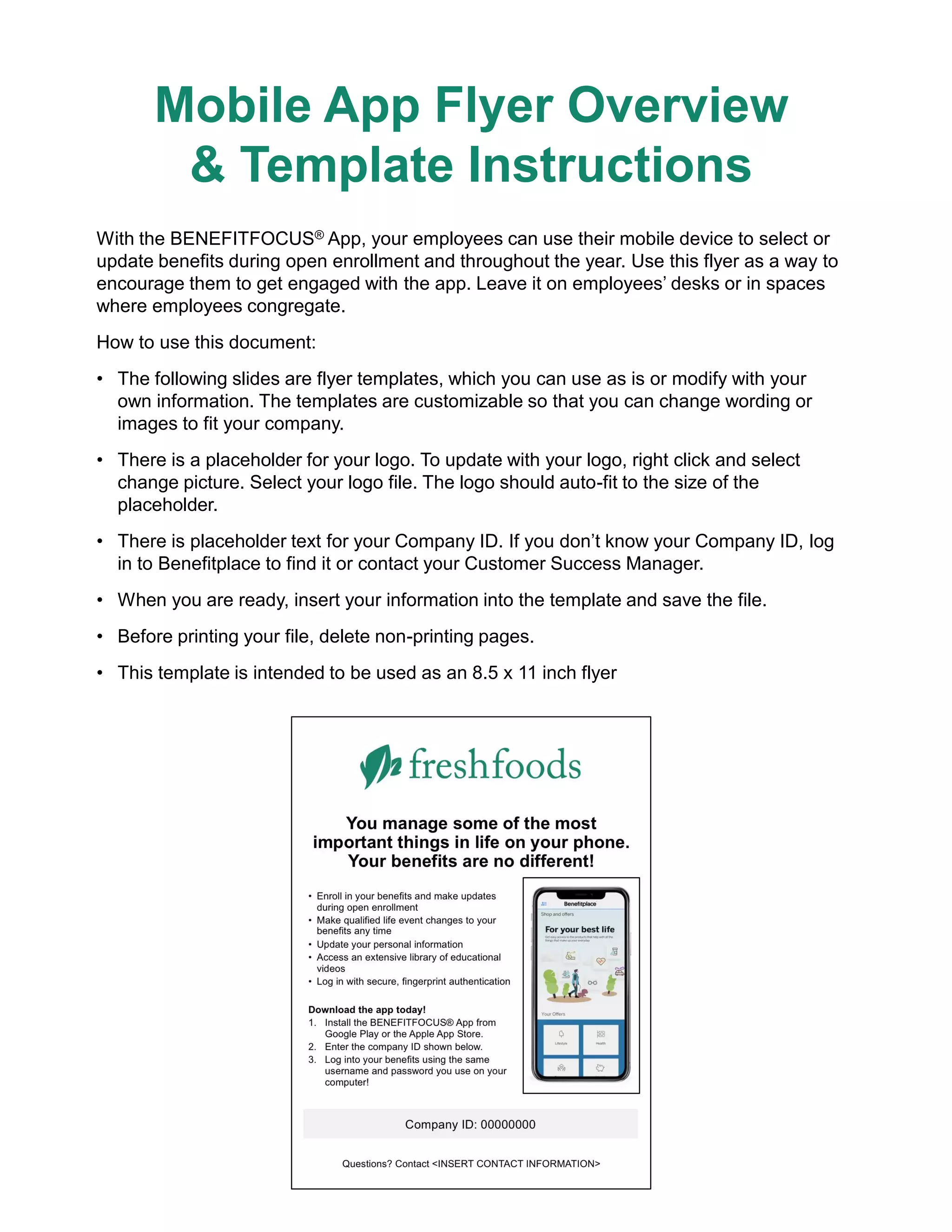 Flyer Template - Getting Started with the Mobile App | PPTX