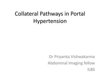 Collateral Pathways in Portal
Hypertension
Dr Priyanka Vishwakarma
Abdominal Imaging fellow
ILBS
 