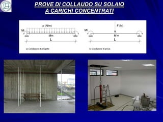 PROVE DI COLLAUDO SU SOLAIO
   A CARICHI CONCENTRATI
 