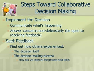 Collaborative Decision Making - Updated | PPTX