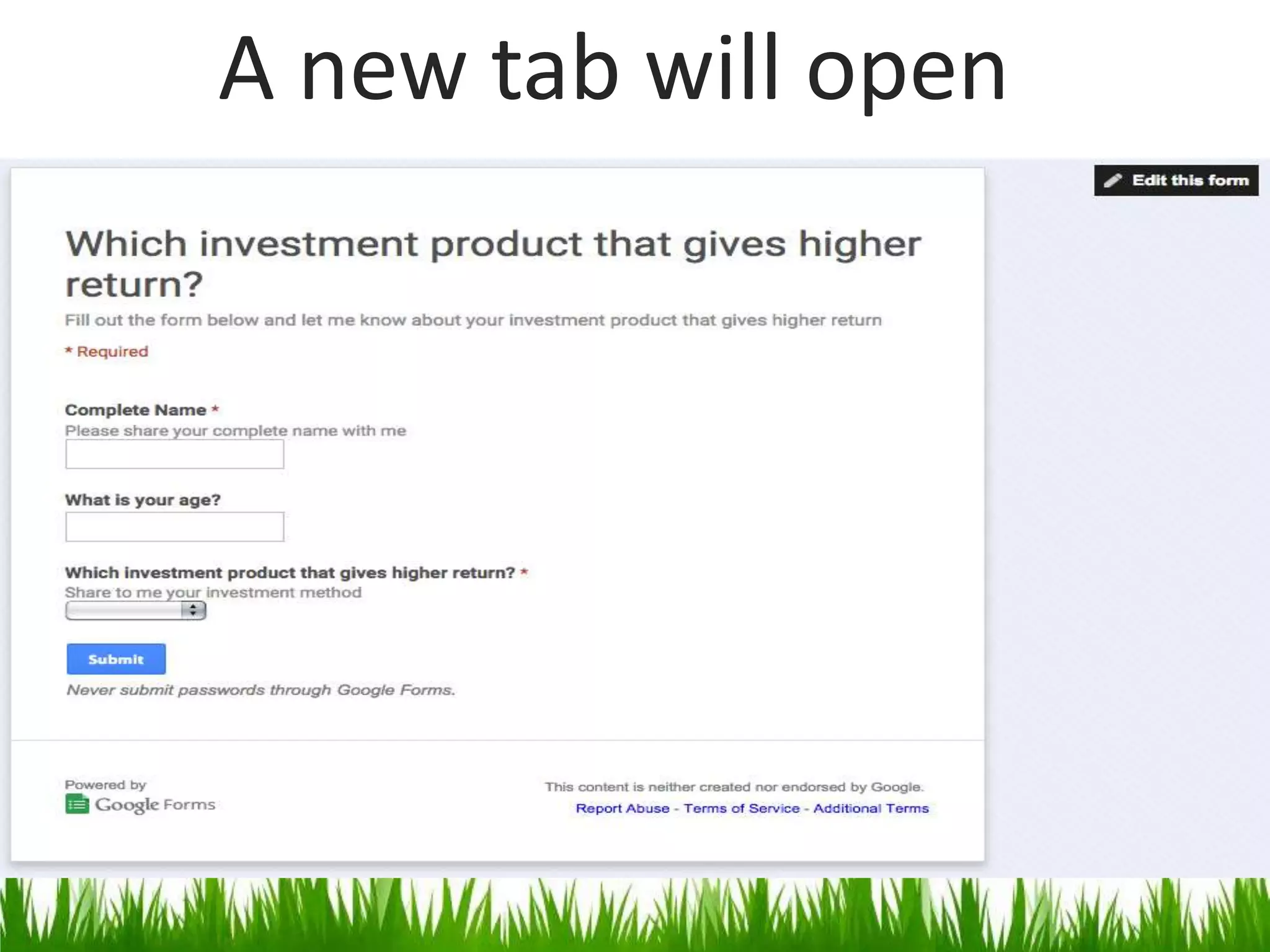 A new tab will open
 