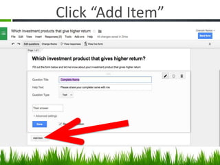 Click “Add Item”
 