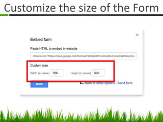 Customize the size of the Form
 