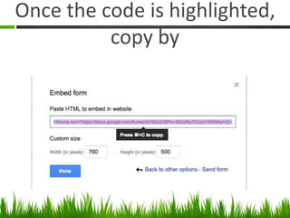 Once the code is highlighted,
copy by
 