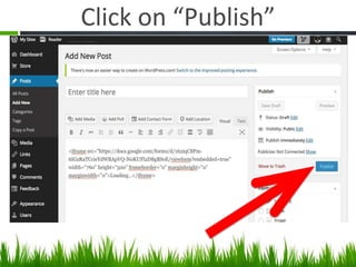 Click on “Publish”
 