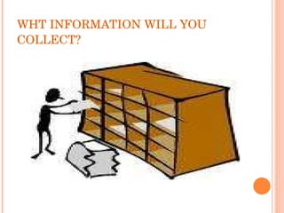 WHT INFORMATION WILL YOU COLLECT? 