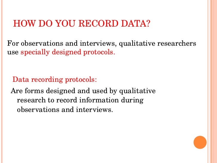 Collecting Qualitative Data