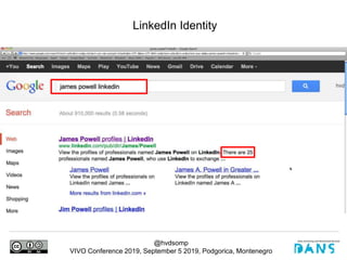 @hvdsomp
VIVO Conference 2019, September 5 2019, Podgorica, Montenegro
LinkedIn Identity
 
