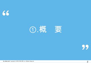 【Confidential】Copyright (C) CREATIVEHOPE,Inc. All Rights Reserved.
2
①.概 要
 