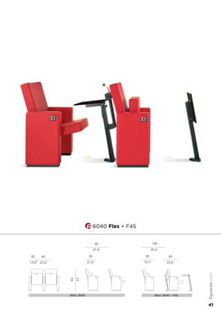 60
23.6"
50
19.7"
94
37"
95 100
37.4" 39.4"
60
23.6"
35
13.8"
55
21.6"
Mod. 6040 Mod. 6040 + F45
6040 Flex + F45
figueras.com
41
 