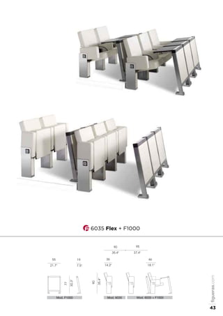 46
18.1"
36
14.2"
90
35.4"
90 95
35.4" 37.4"
55
21.7"
19
7.5"
77
30.3"
Mod. F1000 Mod. 6035 Mod. 6035 + F1000
6035 Flex + F1000
figueras.com
43
 