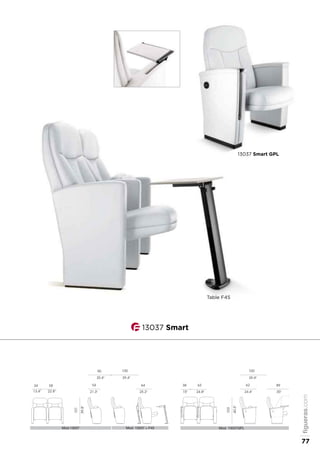 Mod.13037 Mod. 13037 + F45
64
25.2"
54
21.3"
101
39.8"
90 100
35.4" 39.4"
58
22.8"
34
13.4"
89
35"
62
24.4"
103
40.5"
100
39.4"
63
24.8"
38
15"
Mod. 13037GPL
13037 Smart
Table F45
13037 Smart GPL
figueras.com
77
 