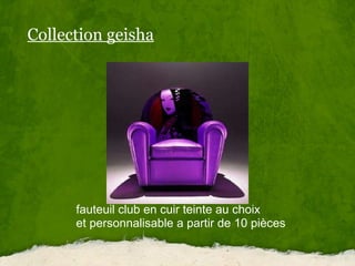 Collection geisha   fauteuil club en cuir teinte au choix et personnalisable a partir de 10 pièces 