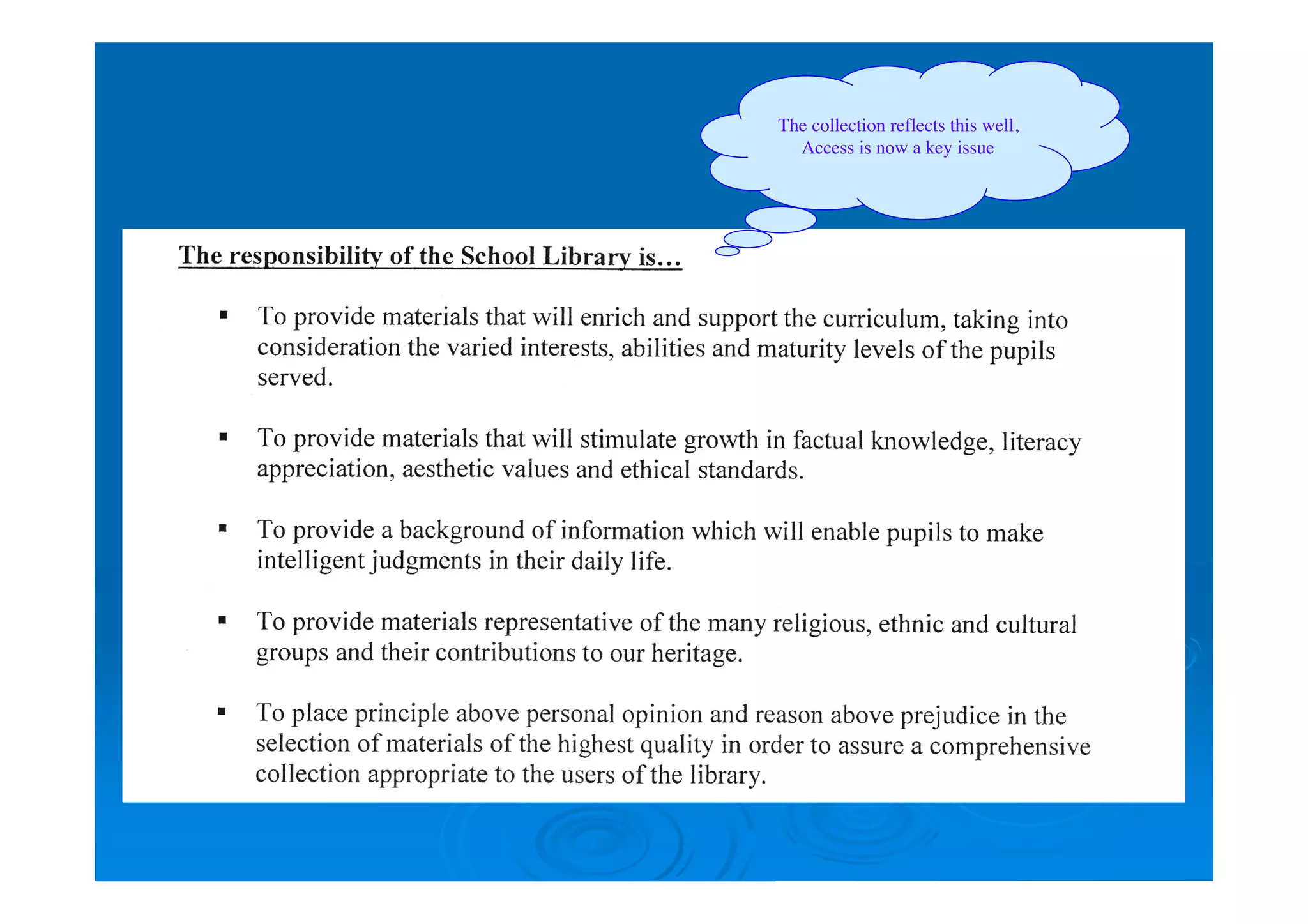 The collection reflects this well,
Access is now a key issue