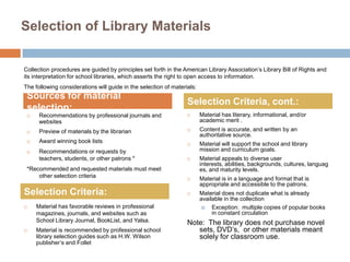 Library Collection Development Policy Example Collection development policy and procedures | PPTX