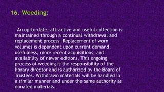Collection development policy | PPTX