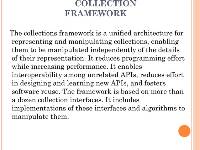 Collection Framework in java | PPT