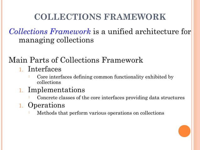 Collection Framework in java | PPT