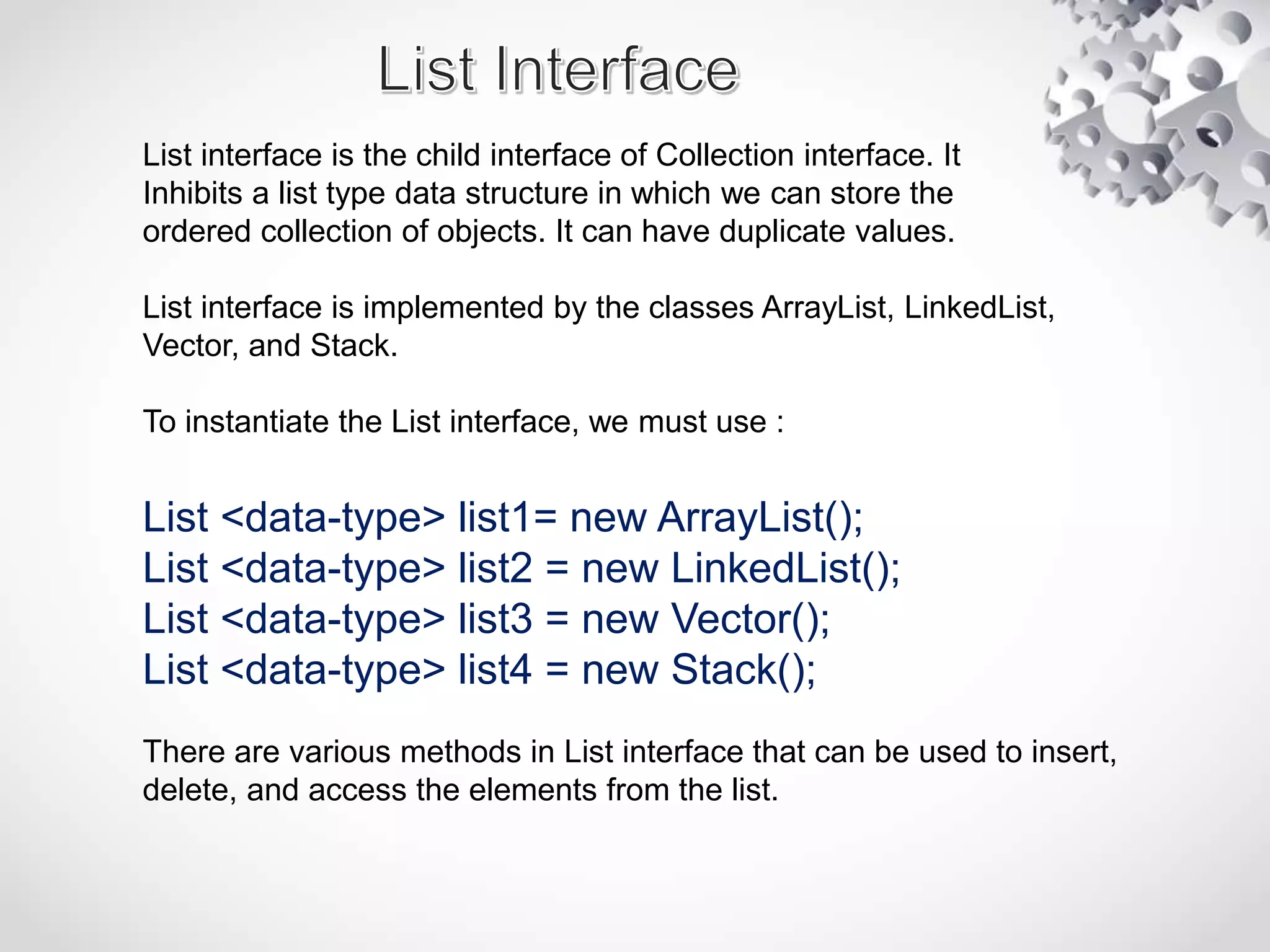 Collection framework | PPT | Programming Languages | Computing