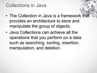 Collection framework | PPT | Programming Languages | Computing