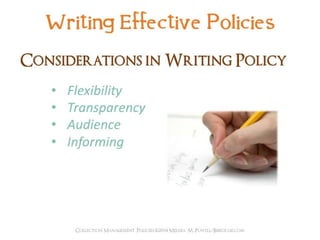 Collection management policies pci