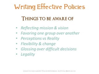 Collection management policies pci