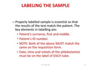 Collection of blood for culturing | PPTX