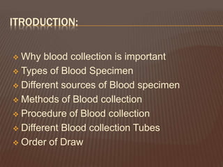 COLLECTION OF BLOOD SAMPLE (dr.ankita singh hind institute of medical ...