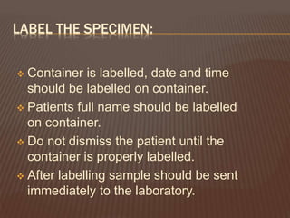 Medical Sample Container Labelling COLLECTION OF BLOOD SAMPLE (dr.ankita singh hind institute of medical ...