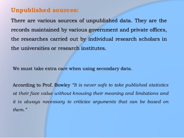 Unpublished Data Definition : Search for unpublished data by systematic ...
