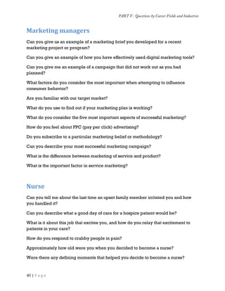 Collection of job interview questions and the answers