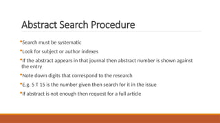 Brief Abstract Search Engine COLLECTION OF LITERATURE FOR RESEARCH.pptx