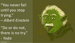 “You never fail
until you stop
trying.”
– Albert Einstein
“Do or do not,
there is no try.”
- YodaInfographic published by Neil Beyersdorf
neil-beyersdorf.branded.me/
 