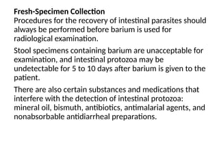 Fresh Specimens Collection, Preservation, and shipment of fecal specimen notes by SANJU ...