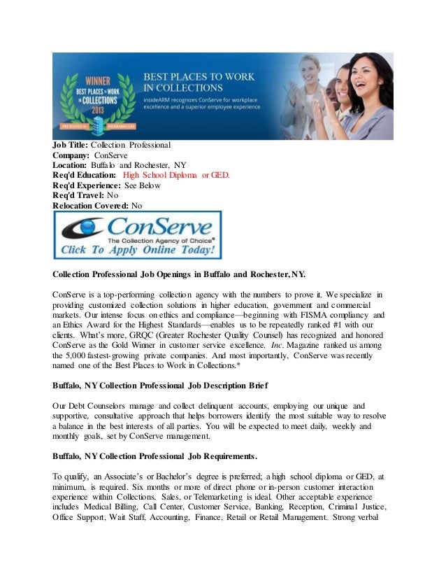 Collection Professional Jobs in Buffalo, NY