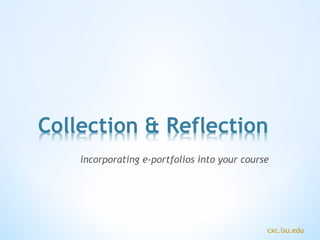 incorporating e-portfolios into your course 