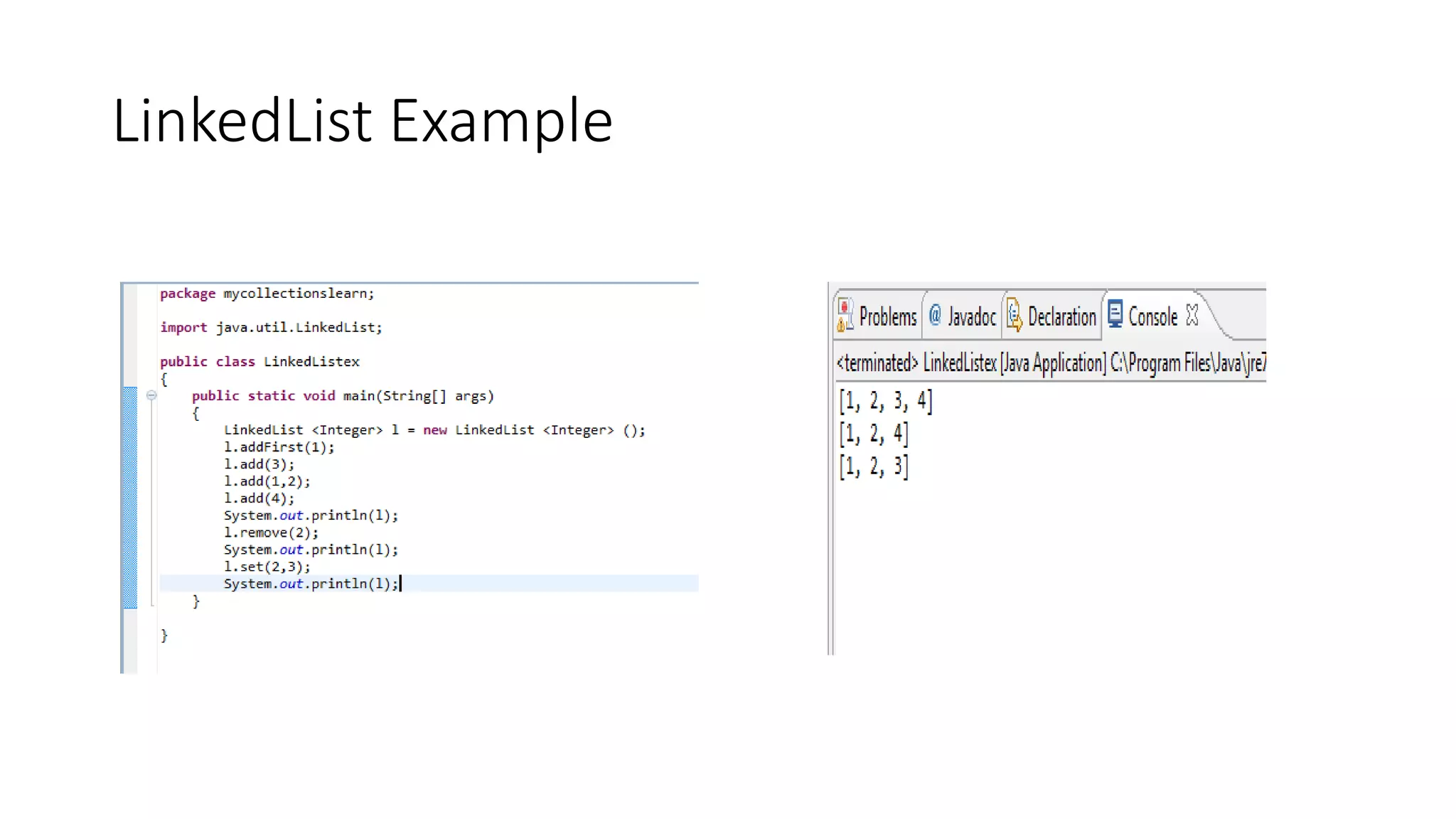 LinkedList Example
 
