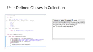 User Defined Classes in Collection
 