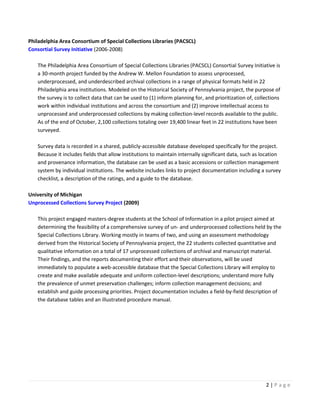 Collections Assessment Surveys | PDF