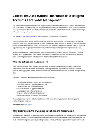 Collections Automation: Streamline Accounts Receivable | PDF