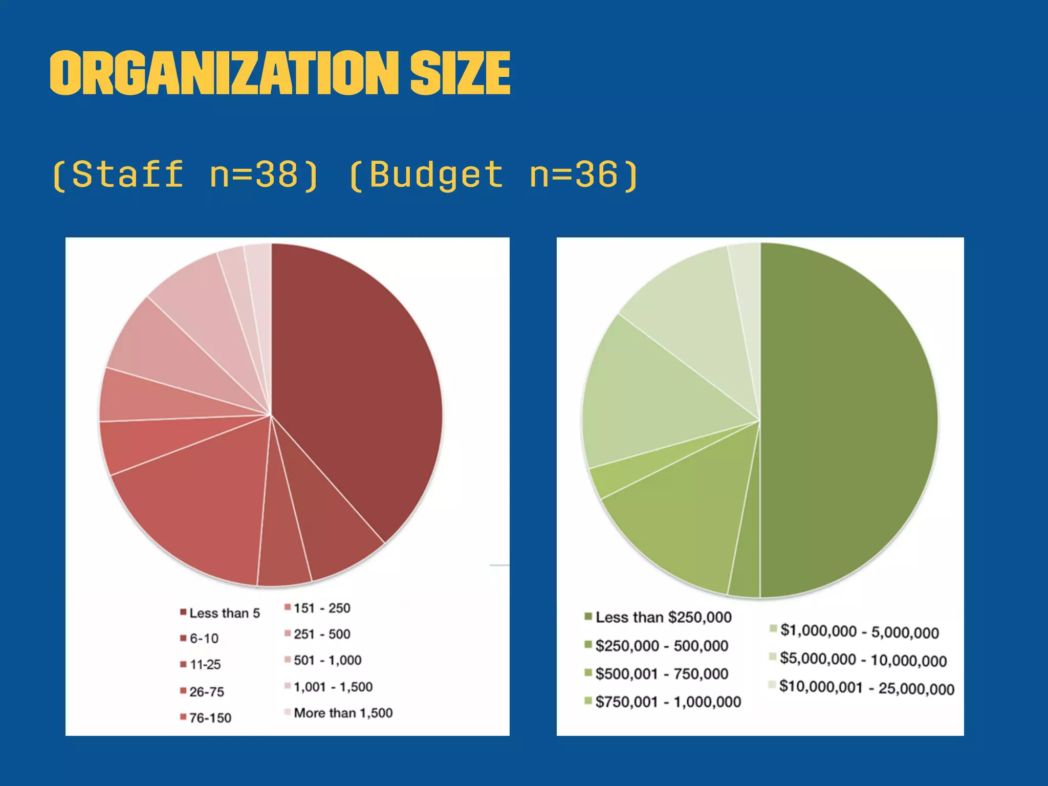 Organization Size
(Staff n=38) (Budget n=36)
 
