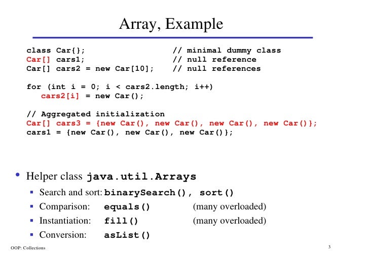 How to write object array in java