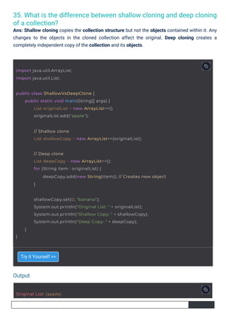 Collections in Java Interview Questions PDF By ScholarHat | PDF
