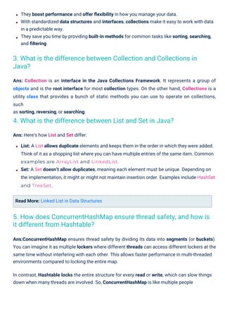 Collections in Java Interview Questions PDF By ScholarHat | PDF