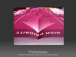 PriorityQueue
A Queue Ordered By Natural or Non Natural Order
 