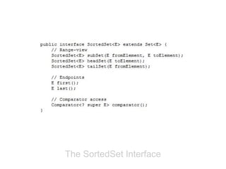 The SortedSet Interface
 