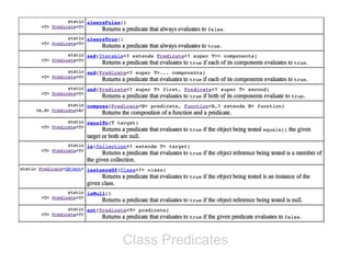 Class Predicates
 