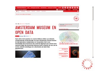 Collections open! Amsterdam Museum and open data | PDF