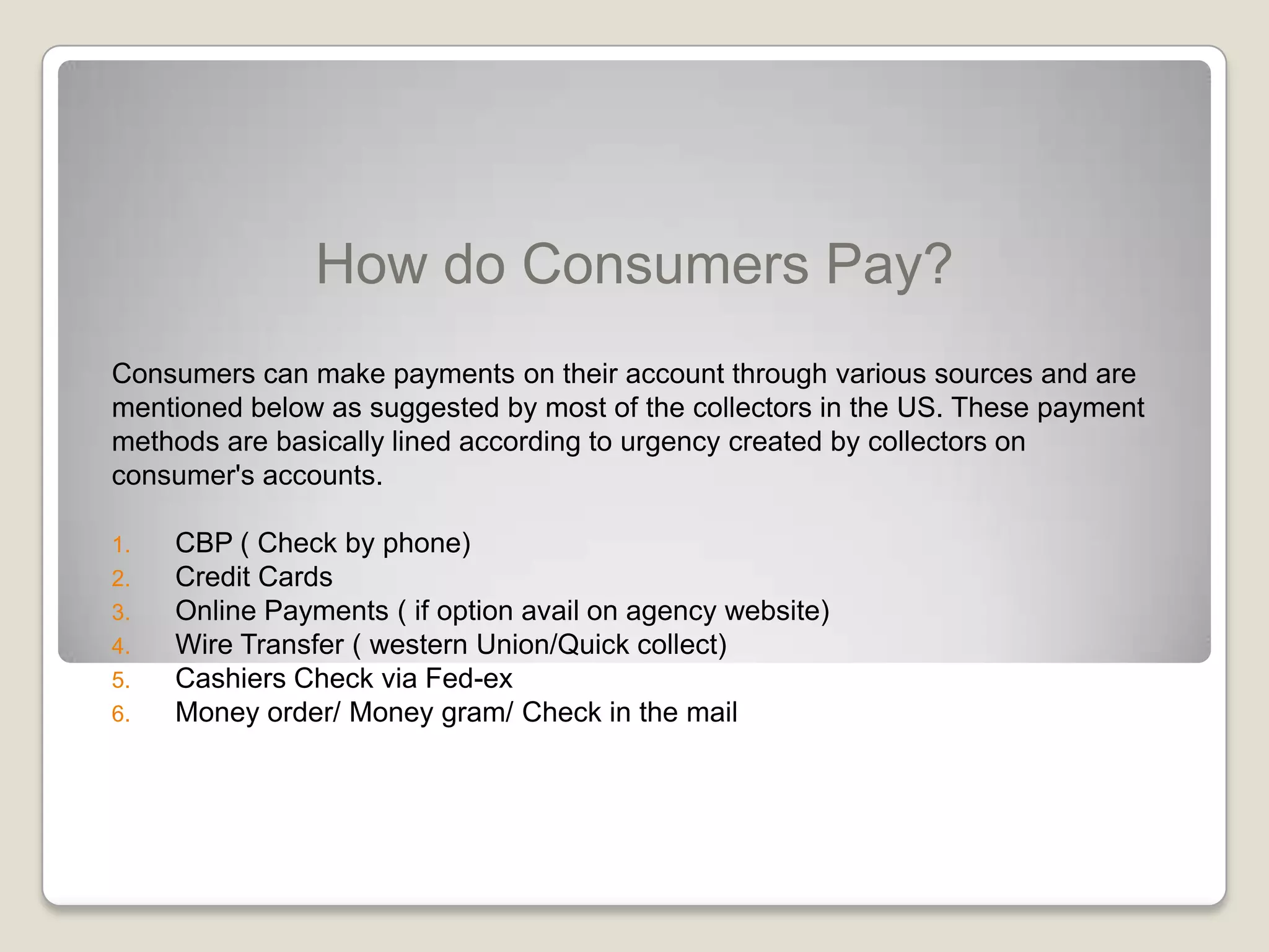 Every time an account is paid off, has to be reported to the Credit Bureau